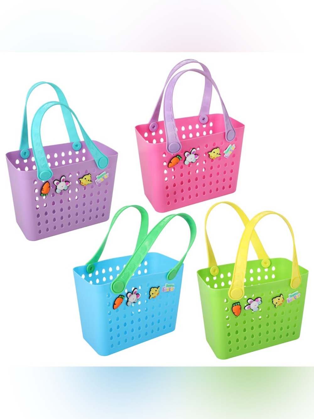 NEW Viral Totes with Decorative Charms - Set of 4